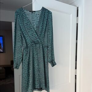 Chic Teal Long Sleeve Dress